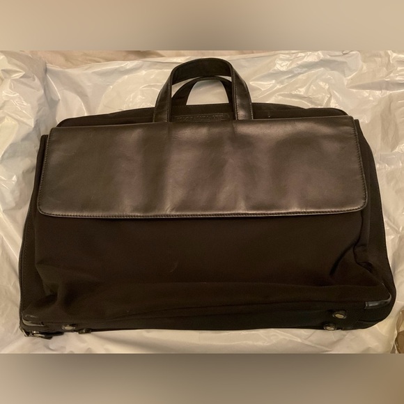 EUC Polo Ralph Lauren Nylon & Leather Laptop Briefcase Work Bag
